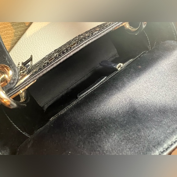 Mini Lady Dior Bag Navy Strass Cannage Satin - Picture 5 of 10